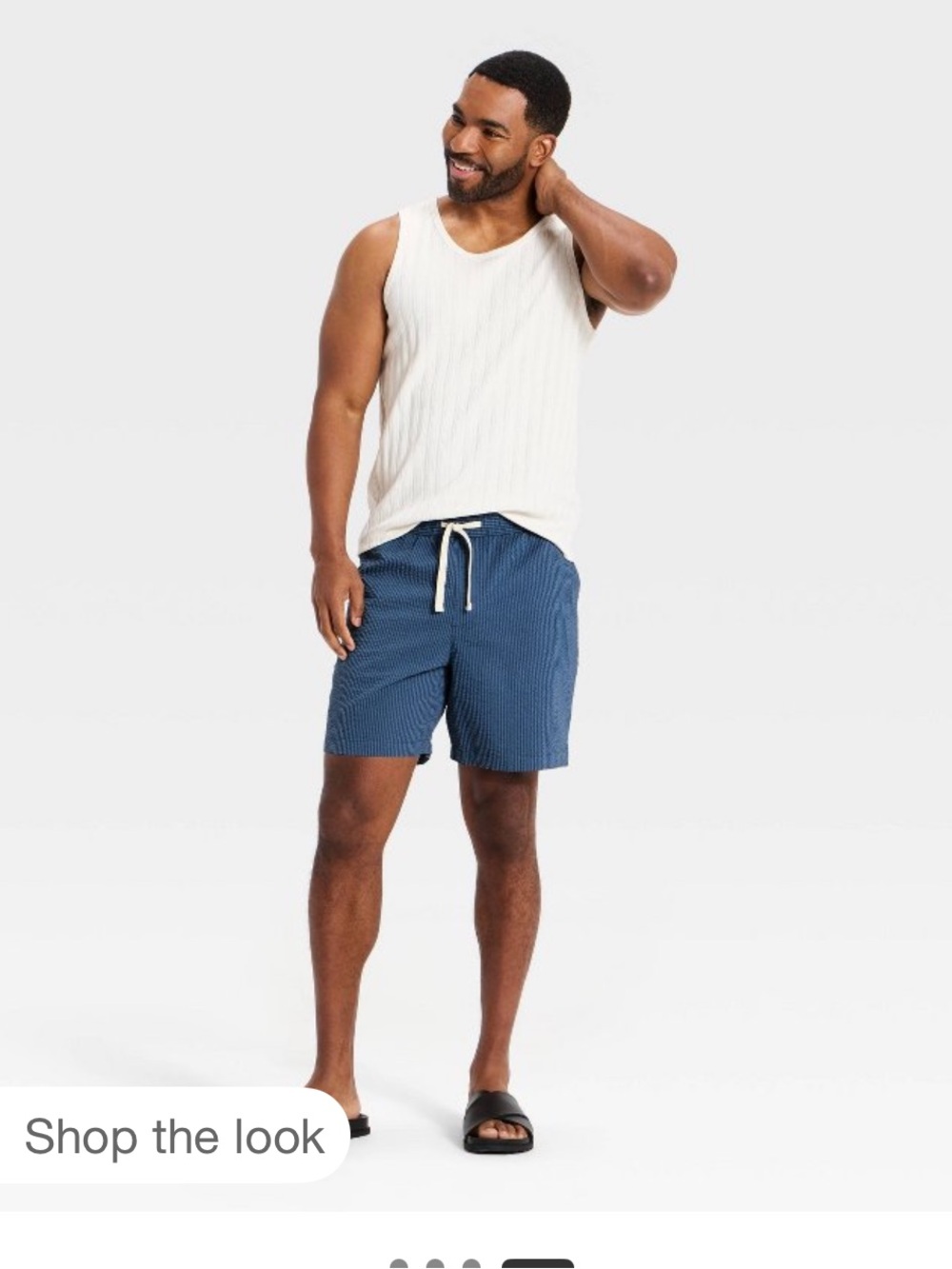 Men's 7" Seersucker Pull-On Shorts - Goodfellow & Co™ Blue L